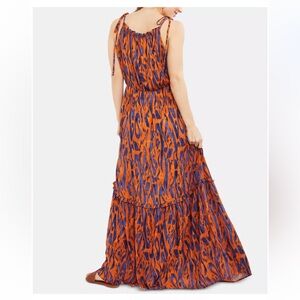 Lisa & Lucy Orange and Blue Vintage Style Maxi Dress